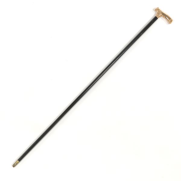 Appraisal: ANTIQUE GOLD FILLED HANDLE AND EBONIZED WOOD WALKING STICK Victorian