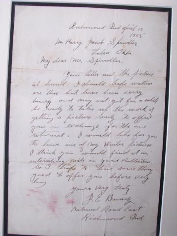 Appraisal: J E Bundy handwritten letter dated April written to Mr