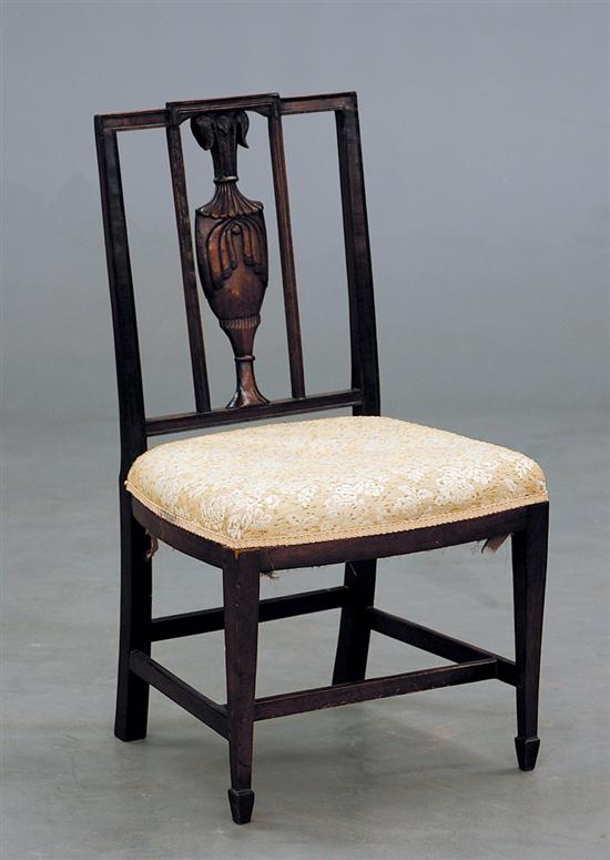 Appraisal: Federal carved mahogany side chair circa New York or Philadelphia