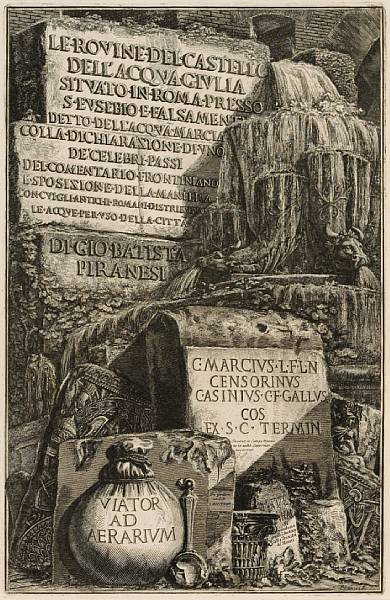 Appraisal: Giovanni Battista Piranesi Le Rovine del Castello dell'Acqua WE F