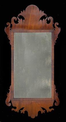 Appraisal: CHIPPENDALE INLAID MAHOGANY AND PARCEL GILT MIRROR The rectangular plate