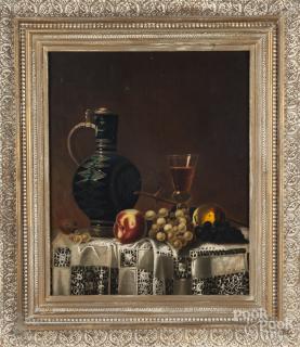 Appraisal: Oil on canvas still life in the manner of Jean