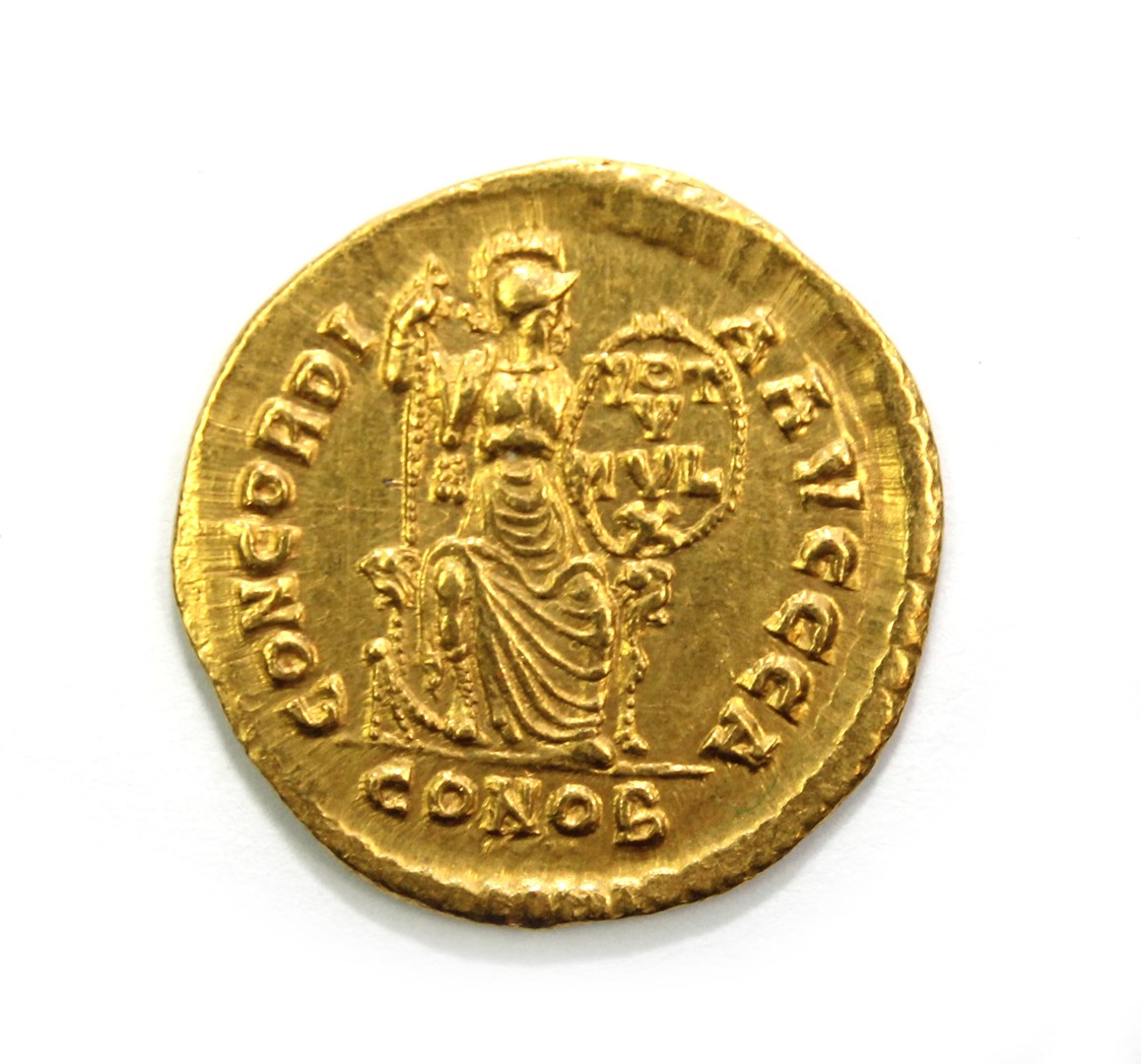 Appraisal: Roman Empire Theodosius I AD - gold Solidus Constantinople mint