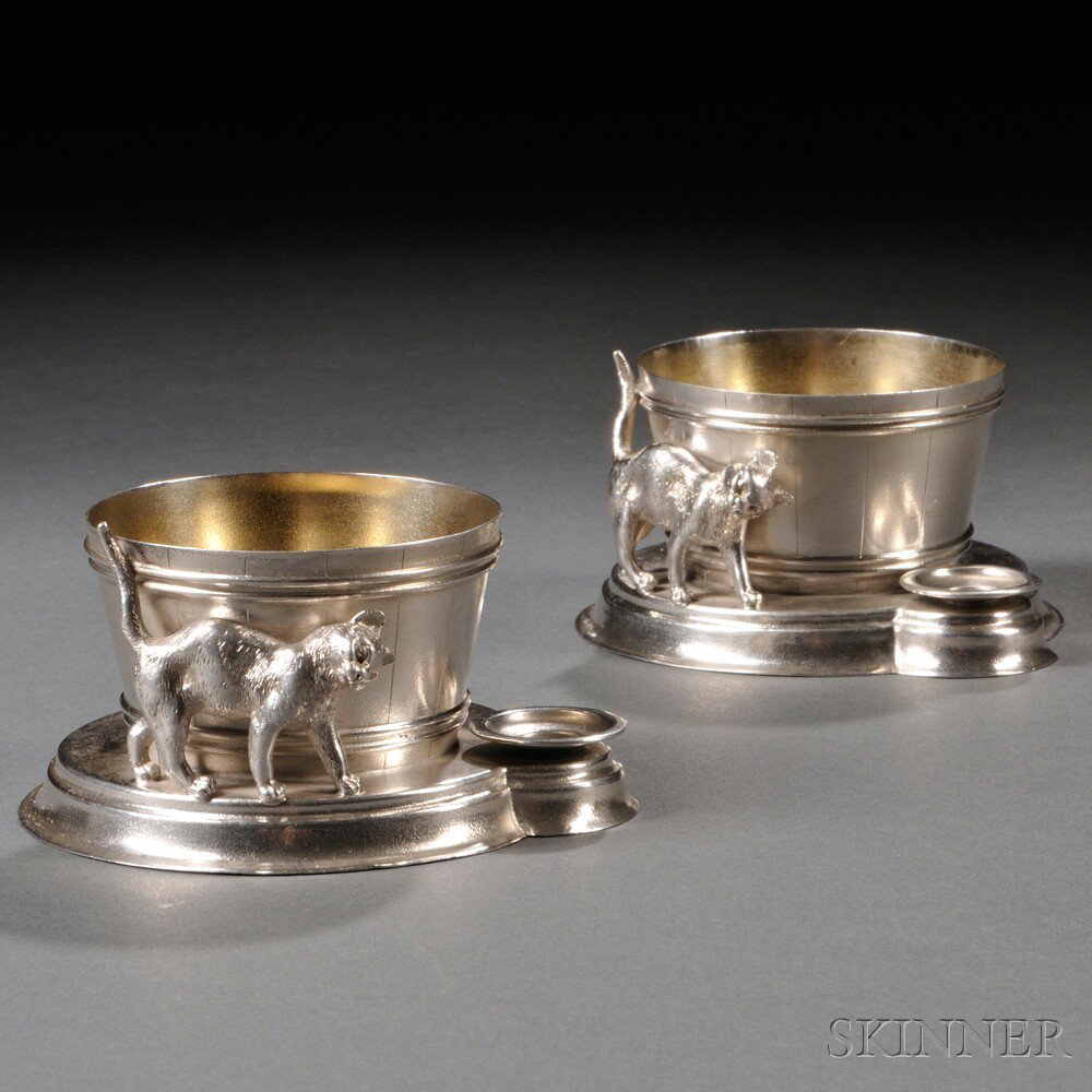 Appraisal: Pair of J E Caldwell Co Sterling Silver Condiment Dishes