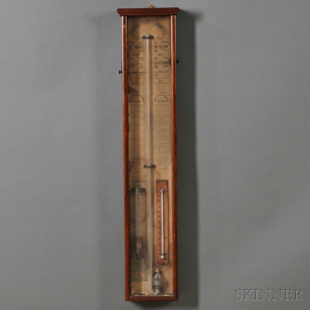 Appraisal: Admiral Fitzroy's Mahogany-cased Barometer England th century the barometer thermometer