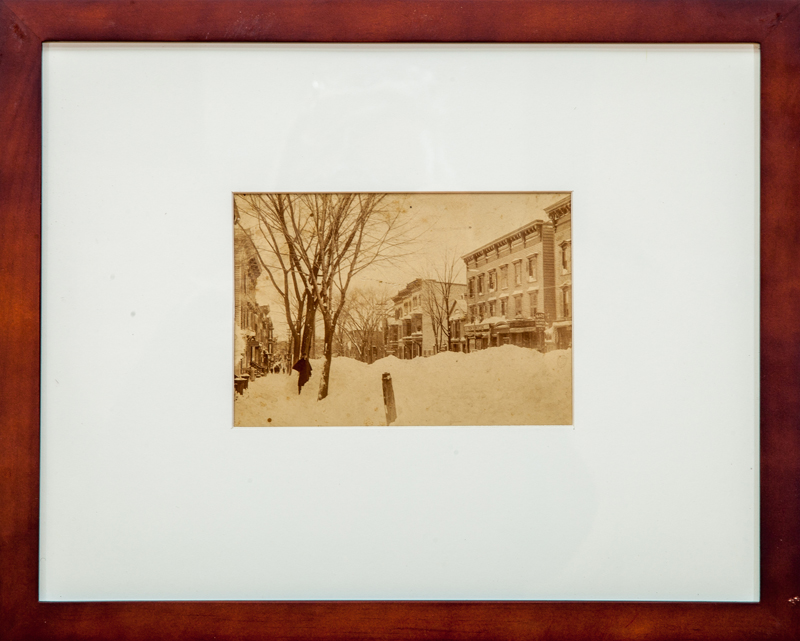 Appraisal: VIEW OF HUDSON BLIZZARD OF Sepia tone photographs mounted on