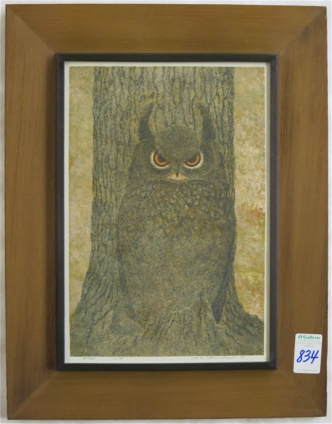 Appraisal: YUKIO KATSUDA JAPANESE B SERIGRAPH SCREEN PRINT No - Owl