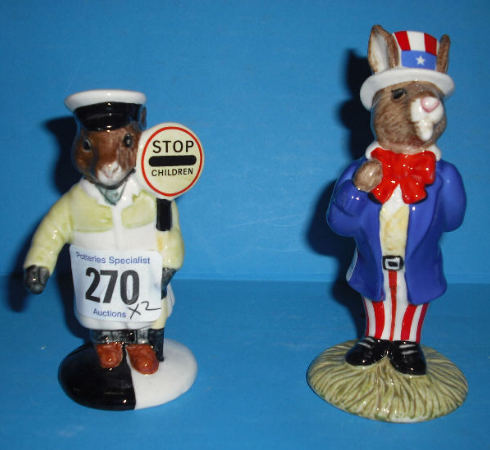 Appraisal: Royal Doulton Bunnykins Figures Lollipopman DB And Uncle Sam DB