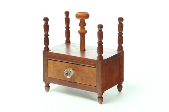 Appraisal: KNITTING SEWING BOX Probably Midwestern nd half- th century cherry