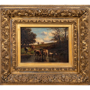 Appraisal: Thomas Bigelow Craig American - Cattle Grazing oil on board