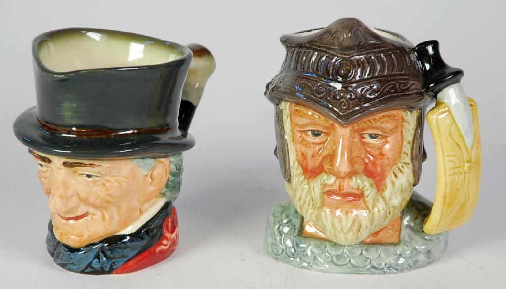 Appraisal: ROYAL DOULTON POTTERY SMALL CHARACTER JUG 'Gladiator' NO and ANOTHER