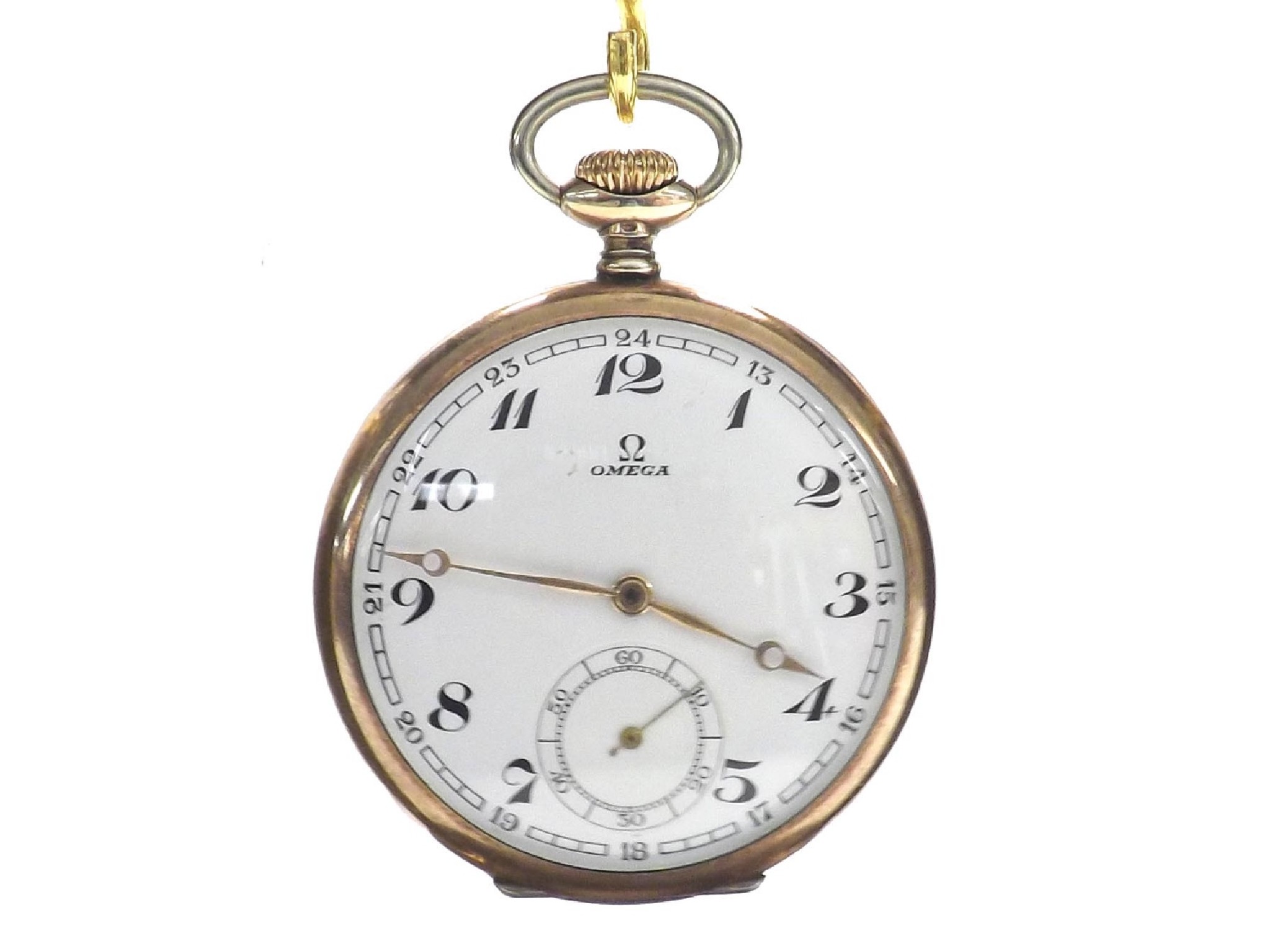 Appraisal: Omega white metal lever pocket watch jewel movement no the