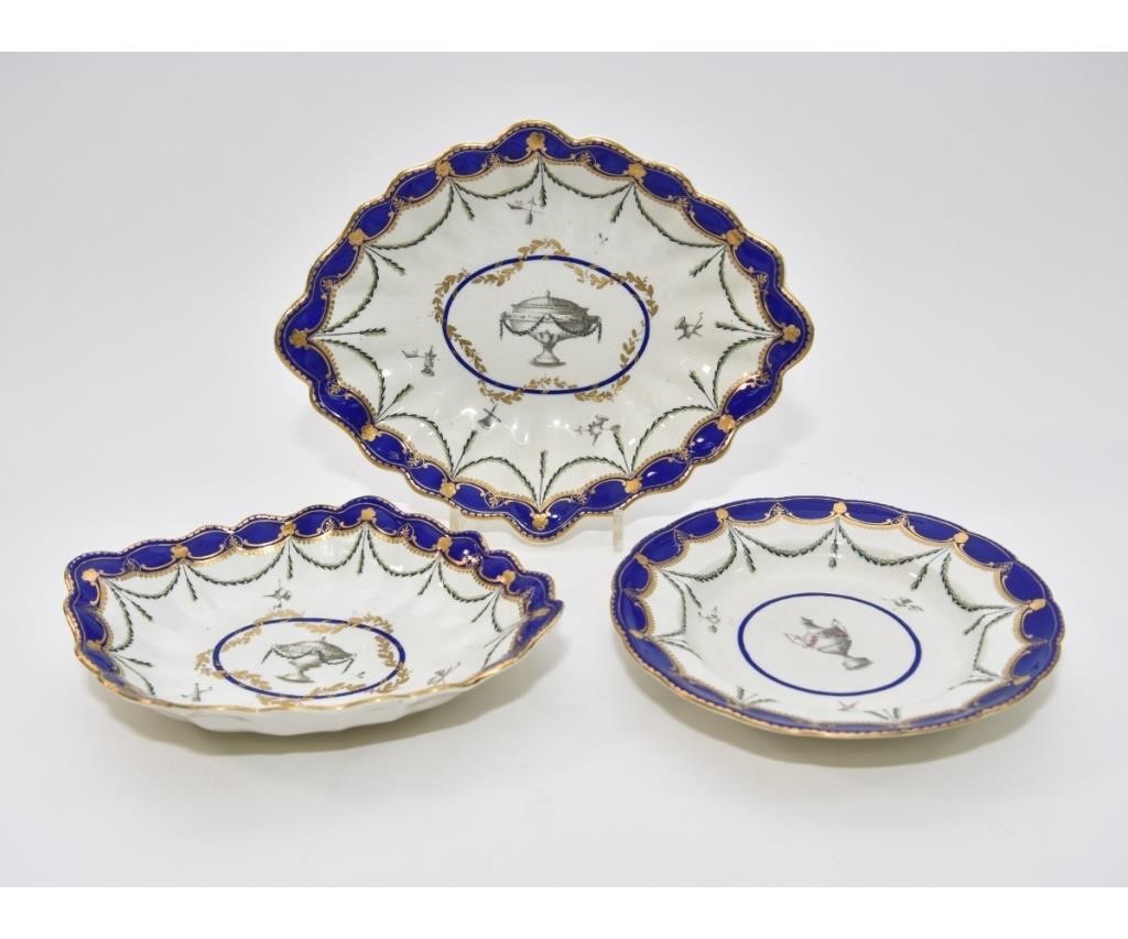 Appraisal: Three Chelsea Derby plates th c Largest plate h x