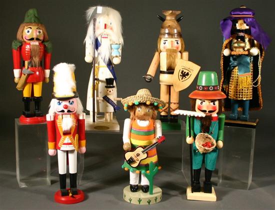 Appraisal: Group of seven modern figural nutcrackers Including Father Time a