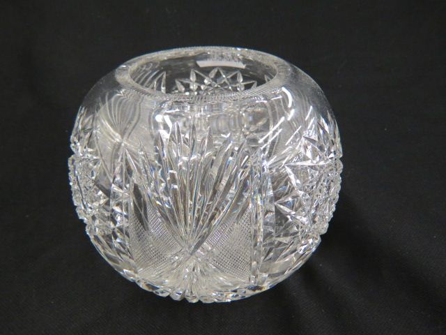 Appraisal: Cut Glass Rose Bowl brilliant period starburst diamond ray excellent