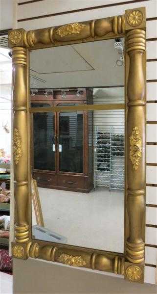 Appraisal: A VICTORIAN GOLD PAINTED WOOD AND GESSO OVERMANTEL MIRROR American