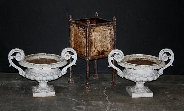 Appraisal: A pair of Victorian cast iron jardini res together with