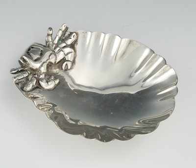 Appraisal: A Heavy Sterling Silver Mexican Ash Tray In the shape