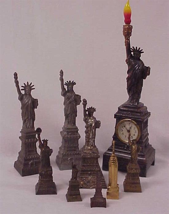 Appraisal: Group of eight assorted sized Statue of Liberty the largest