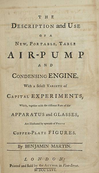 Appraisal: SCIENCE Martin Benjamin The Description and Use of a New