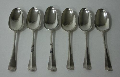 Appraisal: Three George II Hanoverian pattern silver table spoons and three