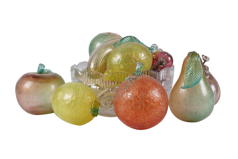 Appraisal: COLLECTION OF GLASS FRUITcomprising total pieces Condition some with chips