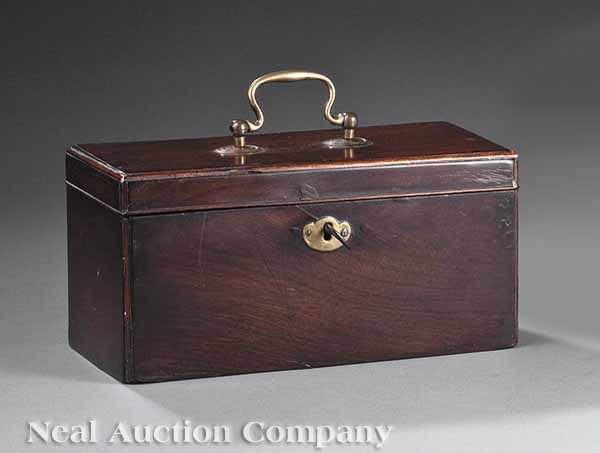 Appraisal: A Good George III Mahogany Tea Caddy th c with