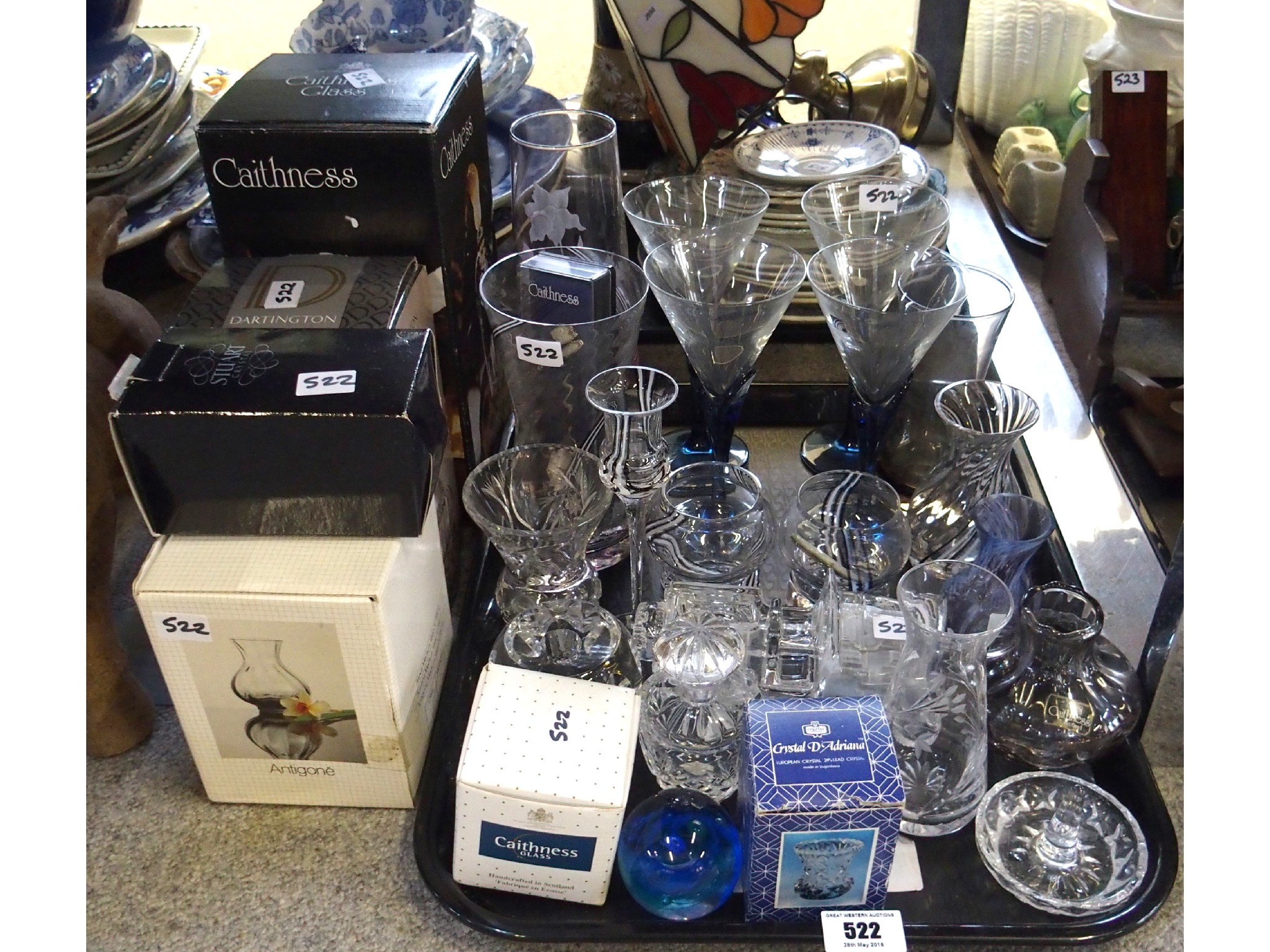 Appraisal: Assorted glassware including Caithness vases paperweight and other items