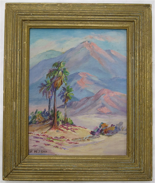 Appraisal: M WILSON OIL ON BOARD American th century California desert