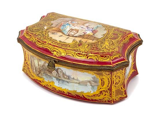 Appraisal: A Sevres Style Porcelain Table Casket Width inches A Sevres