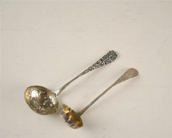 Appraisal: Two th C Sterling Sugar Sifter or Berry Ladles English