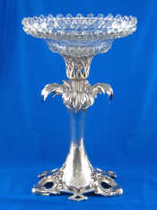 Appraisal: A late th century Continental silver centrepiece the shaped triangular