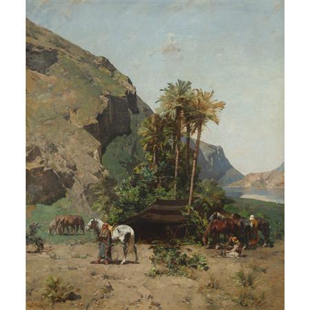 Appraisal: Alberto Pasini Italian - Arab Oasis Estimate -