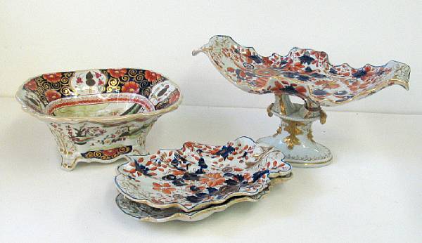 Appraisal: Four pieces of English ironstone in a Japan pattern first