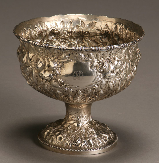 Appraisal: American Repouss Silver Center Bowl Andrew Ellicott Warner Baltimore Circa