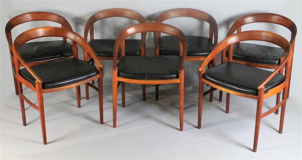 Appraisal: SET OF EIGHT BROCKMANN-PETERSEN FOR GEORGE TANIER ATTRIBUTED DINING CHAIRS