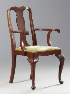 Appraisal: George II Style Carved Mahogany Armchair mid th c by