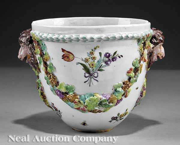 Appraisal: A Continental Porcelain Wine Rinser th c the circular vessel