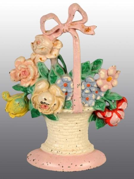 Appraisal: Cast Iron Roses with Mixed Flowers Doorstop Description Made by