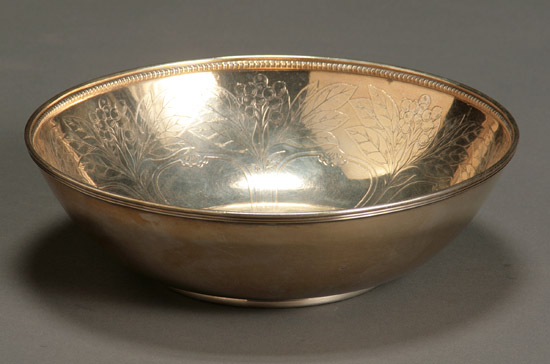 Appraisal: Tiffany Co Sterling Bowl New York - The interior molded