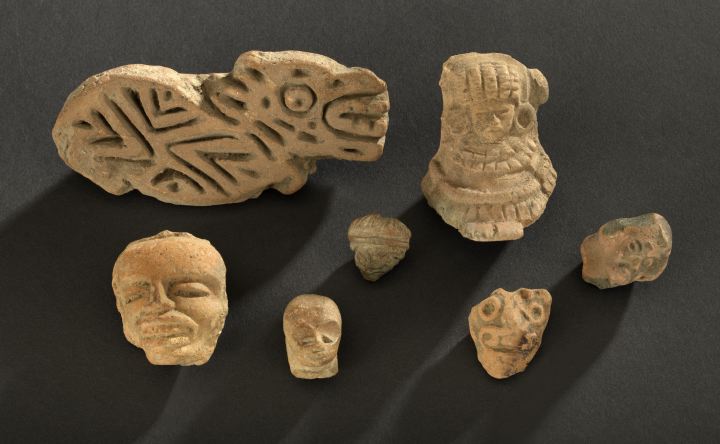 Appraisal: Seven Miscellaneous Pre-Columbian Terra Cotta Articles B C - A