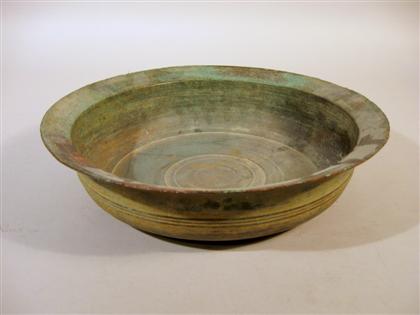 Appraisal: Large Chinese bronze basin han dynasty The everted rim issues