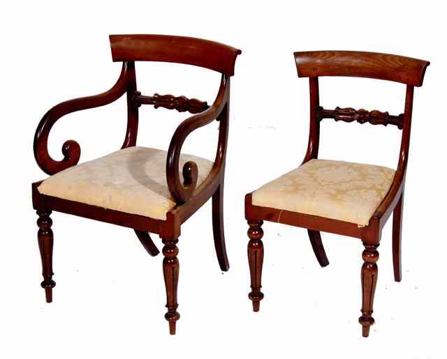 Appraisal: A SET OF EIGHT WILLIAM IV MAHOGANY DINING CHAIRS with