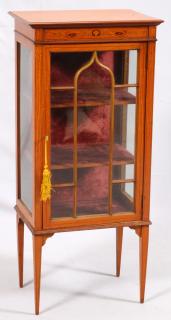 Appraisal: ENGLISH SATINWOOD DISPLAY CABINET TH C ENGLISH SATINWOOD DISPLAY CABINET