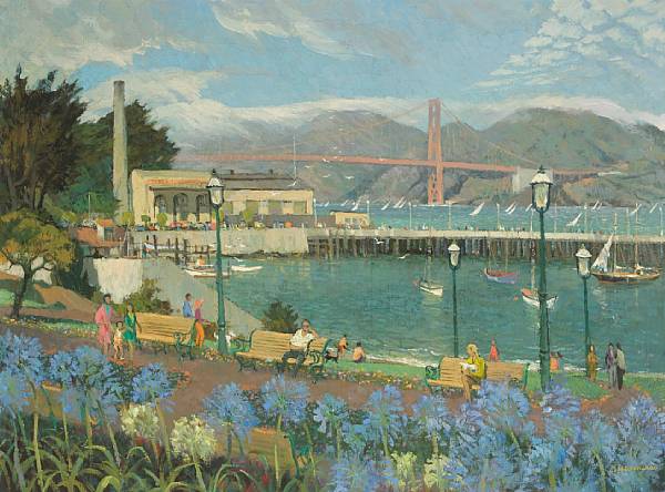 Appraisal: Louis Macouillard American - 'From Victorian Park San Francisco' signed