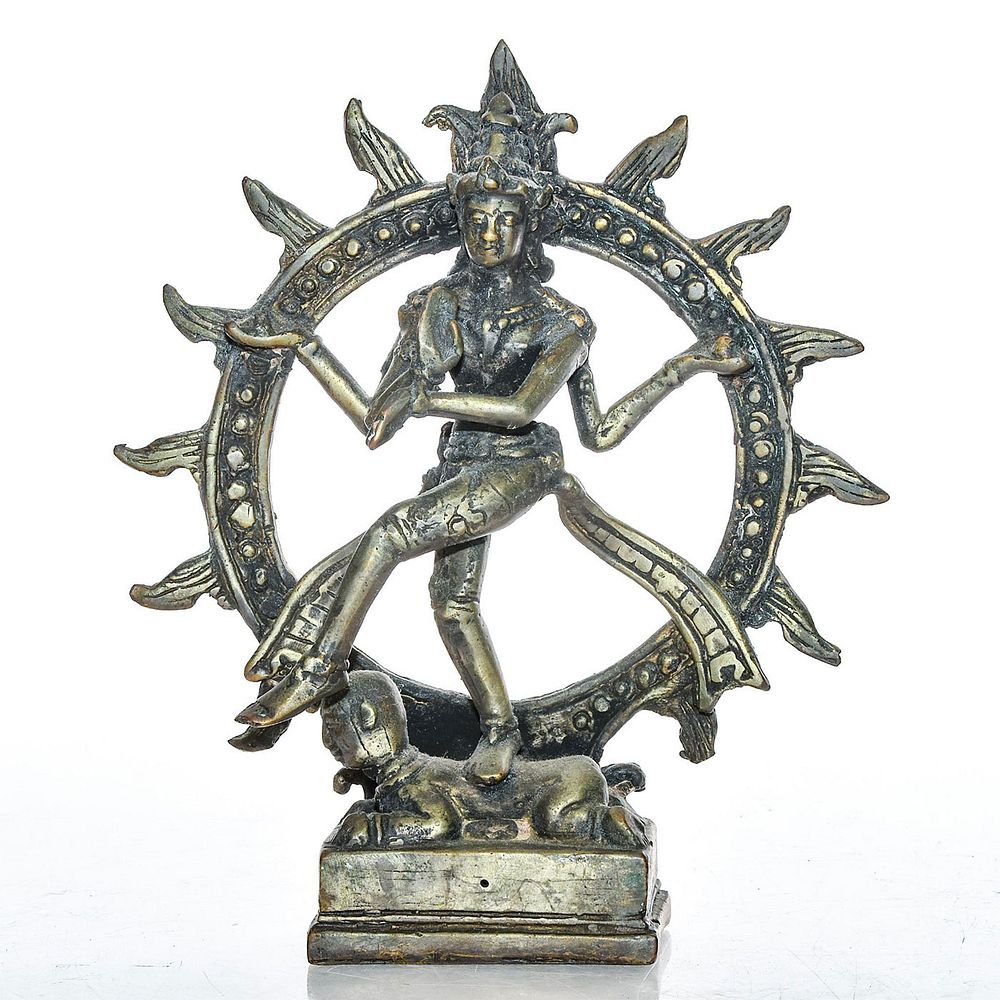 Appraisal: BRONZE ALLEGORICAL HINDU STATUE SHIVA NATARAJA DANCING The Hindu god