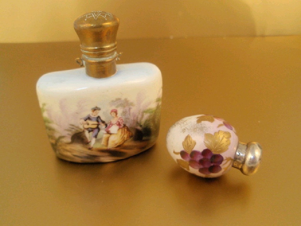 Appraisal: Two decorated porcelain scent bottles