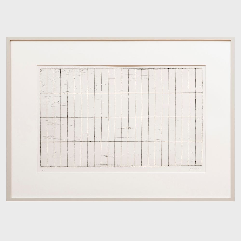 Appraisal: Brice Marden b Grid I Etching on cream wove paper