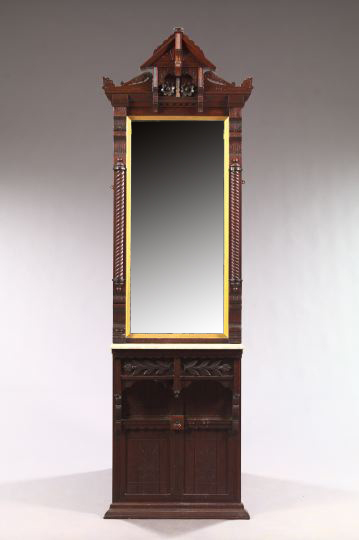 Appraisal: American Eastlake Victorian Walnut Pier Mirror fourth quarter th century