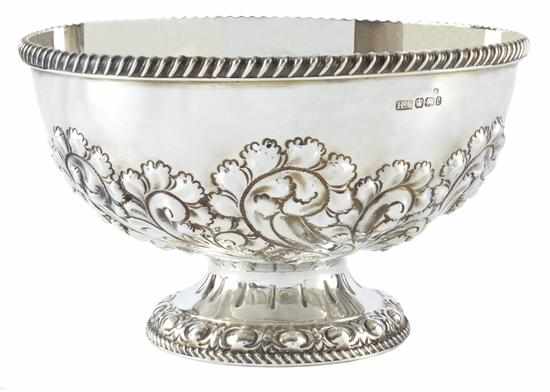 Appraisal: A STERLING SILVER EMBOSSED BOWL MAKER'S MARK ATKIN BROTHERS SHEFFIELD